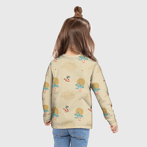 Детский лонгслив Китайский орнамент Феникс / 3D-принт – фото 6
