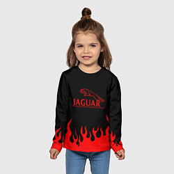 Лонгслив детский Jaguar, Ягуар огонь, цвет: 3D-принт — фото 2