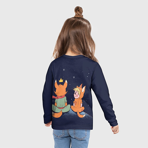 Детский лонгслив Маленький принц и лис смотрят на небо / 3D-принт – фото 6