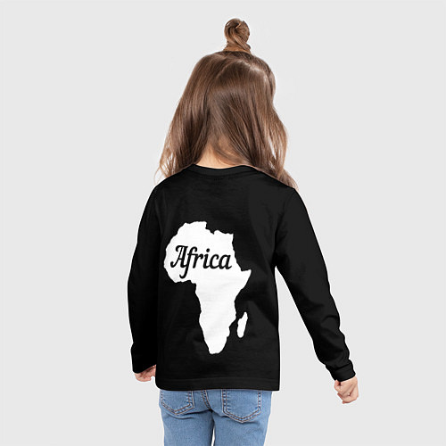 Детский лонгслив Африка черно-белая двусторонняя / 3D-принт – фото 6