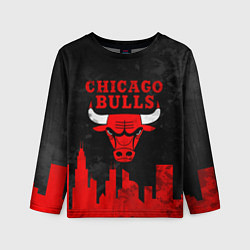 Лонгслив детский Chicago Bulls, Чикаго Буллз Город, цвет: 3D-принт