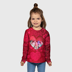 Лонгслив детский Гномы в красном сердце, цвет: 3D-принт — фото 2