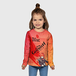 Лонгслив детский Diluc!, цвет: 3D-принт — фото 2