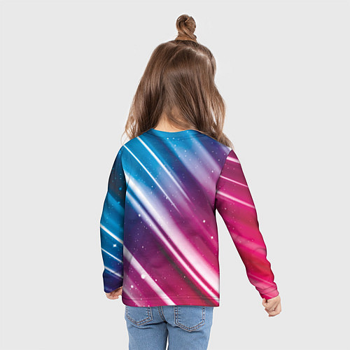 Детский лонгслив Cyberpunk abstract neon / 3D-принт – фото 6