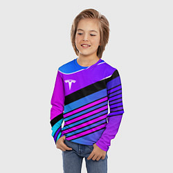 Лонгслив детский TESLA - NEON STYLE ТЕСЛА НЕОН, цвет: 3D-принт — фото 2