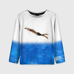 Лонгслив детский Спортивное плавание Aqua sport, цвет: 3D-принт