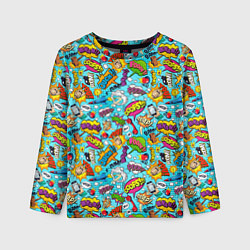 Лонгслив детский Поп арт пузыри, цвет: 3D-принт