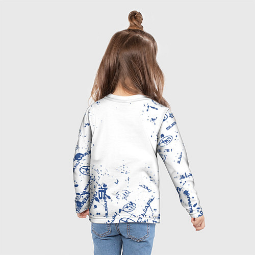 Детский лонгслив Subaru брызги / 3D-принт – фото 6