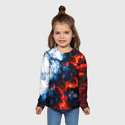 Лонгслив детский 3D ЯДЕРНЫЙ КОСМИЧЕСКИЙ ВЗРЫВ ОГОНЬ, цвет: 3D-принт — фото 2