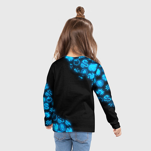 Детский лонгслив МЕЛИОДАС НЕОНОВЫЙ 7 СМЕРТНЫХ ГРЕХОВ / 3D-принт – фото 6