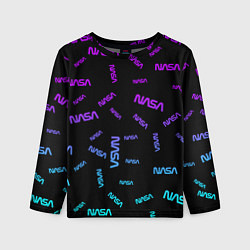 Лонгслив детский NASA NEON PATTERN, цвет: 3D-принт