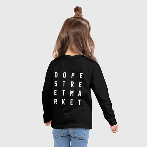Детский лонгслив Узор Black Jorman Air Dope Street Market / 3D-принт – фото 6