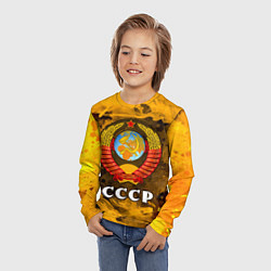 Лонгслив детский СОВЕТСКИЙ СОЮЗ - ГЕРБ - Пламя, цвет: 3D-принт — фото 2