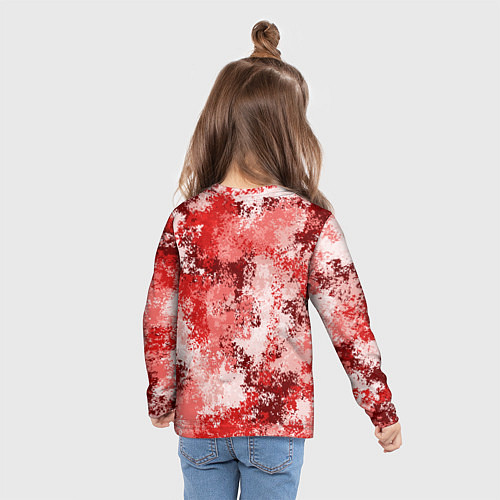 Детский лонгслив Спортивный камуфляж Пикси - Гранат / 3D-принт – фото 6