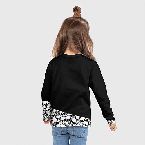 Детский лонгслив Всё идёт по плану черепа / 3D-принт – фото 6