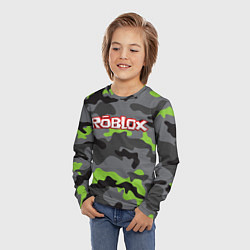 Лонгслив детский Roblox Камуфляж Серо-Чёрный, цвет: 3D-принт — фото 2