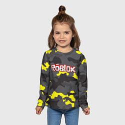 Лонгслив детский Roblox Камуфляж Жёлто-Серый, цвет: 3D-принт — фото 2
