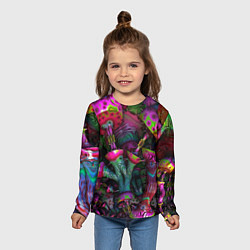 Лонгслив детский Вот такие грибочки Pattern Психоделика, цвет: 3D-принт — фото 2