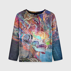 Детский лонгслив Cyber skull Vanguard pattern