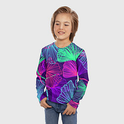 Лонгслив детский Neon color pattern Fashion 2023, цвет: 3D-принт — фото 2