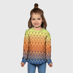 Лонгслив детский Модный современный узор зигзаг, цвет: 3D-принт — фото 2
