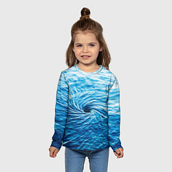 Лонгслив детский Водоворот Океан, цвет: 3D-принт — фото 2