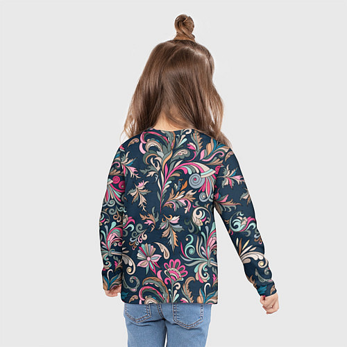Детский лонгслив Холодная хохлома / 3D-принт – фото 6