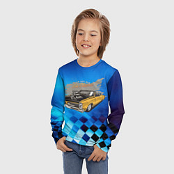 Лонгслив детский Желтая классическая машина, цвет: 3D-принт — фото 2
