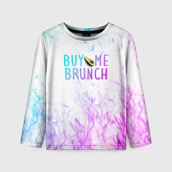 Лонгслив детский Авокадо неон avocado neon, цвет: 3D-принт