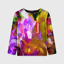 Детский лонгслив Красочный цветочный узор Лето Colorful Floral Patt