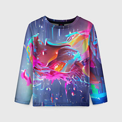 Детский лонгслив Neon splashes