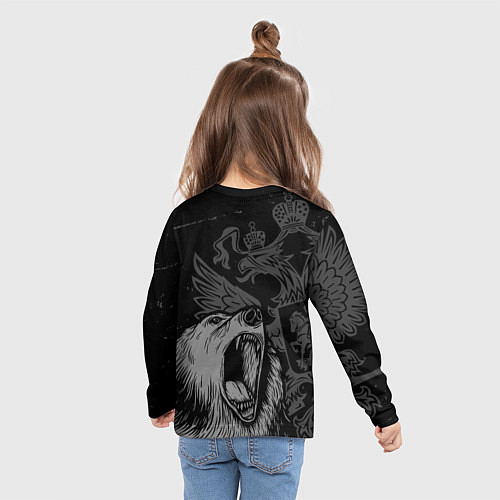 Детский лонгслив Вадим Россия Медведь / 3D-принт – фото 6