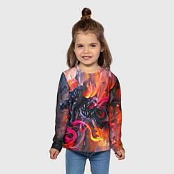 Лонгслив детский Уроборос в огне, цвет: 3D-принт — фото 2