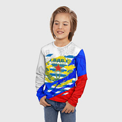 Лонгслив детский РОССИЙСКИЙ ТРИКОЛОР - ФОРМА ВДВ РАЗРЫВ, цвет: 3D-принт — фото 2