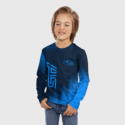 Лонгслив детский SUBARU STI Абстракция, цвет: 3D-принт — фото 2