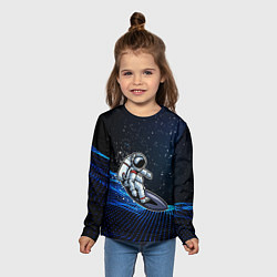 Лонгслив детский Космонавт на серфинге, цвет: 3D-принт — фото 2