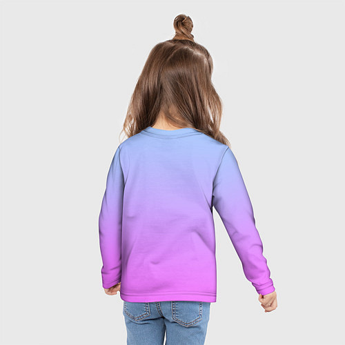Детский лонгслив Голубо-розовый градиент / 3D-принт – фото 6