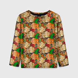 Детский лонгслив Бутоны и листья