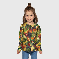 Лонгслив детский Вкусные Летние Фрукты, цвет: 3D-принт — фото 2