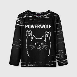Лонгслив детский Группа Powerwolf и Рок Кот, цвет: 3D-принт