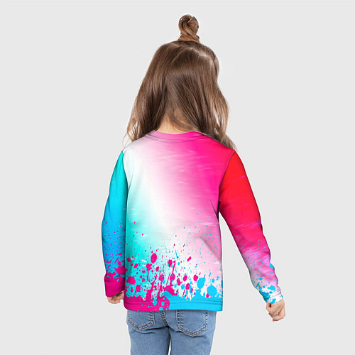 Детский лонгслив Land Rover Neon Gradient / 3D-принт – фото 6