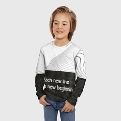 Лонгслив детский Линии жизни Life lines, цвет: 3D-принт — фото 2