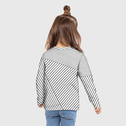 Детский лонгслив Символ Rainbow Six на светлом фоне с полосами / 3D-принт – фото 6