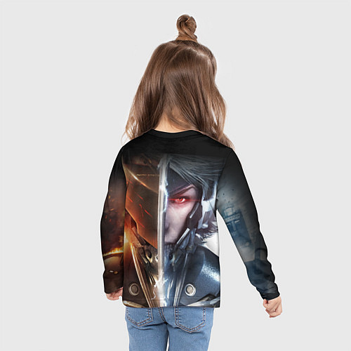Детский лонгслив METAL GEAR RISING САМУРАЙ / 3D-принт – фото 6