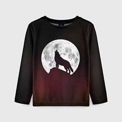Детский лонгслив Волк и луна Wolf and moon