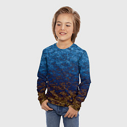 Лонгслив детский Marble texture blue brown color, цвет: 3D-принт — фото 2