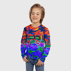 Лонгслив детский Game time Абстрактный пятнистый узор, цвет: 3D-принт — фото 2