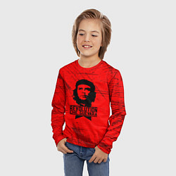 Лонгслив детский Че Гевара - на красном фоне, цвет: 3D-принт — фото 2