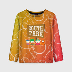 Лонгслив детский Южный Парк - на фоне кружков, цвет: 3D-принт