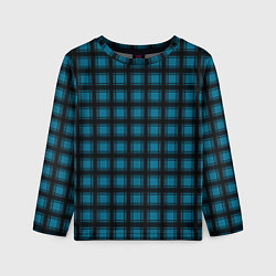 Детский лонгслив Black and blue plaid